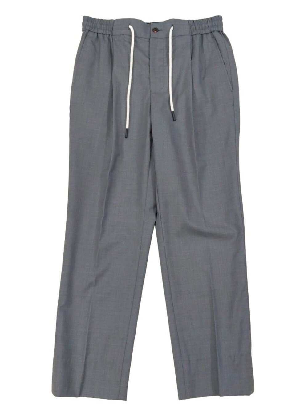 Spier & Mackay Wool Easy Trousers Mens 30x26, Grey Drawstring Slim Pleated Pants